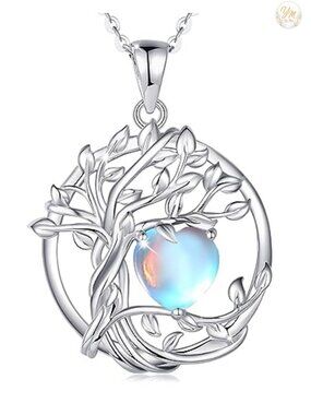 Sterling Silver Tree of Life Birthstone Pendant Necklace